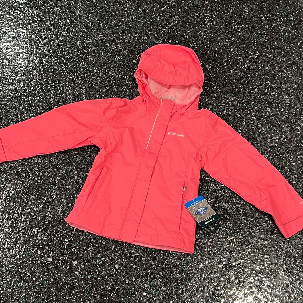 NWT Girl’s Columbia Omni-Tech Coral Hooded Weatherproof Jacket XXS (4-5)